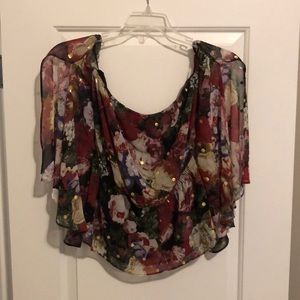 Express off the shoulder flower top